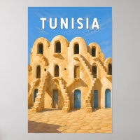 Tunesien Illustration Reise Kunst Vintage