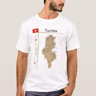 Tunesien Karte + Flagge + T - Shirt