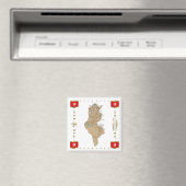 Tunesien Karte + Flaggen Magnet (In Situ (Geschirrspüler))