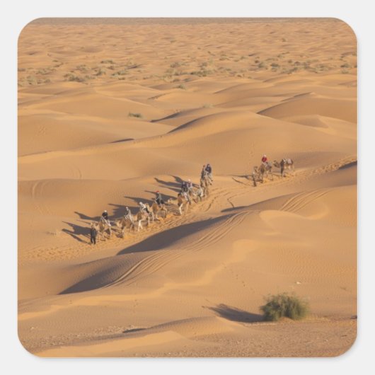 Tunesien, Ksour-Gebiet, Ksar Ghilane, Grand Erg 4 Quadratischer Aufkleber (Vorderseite)