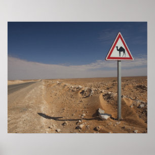 Tunesien, Ksour-Gebiet, Ksar Ghilane, Öl-Pipeline Poster