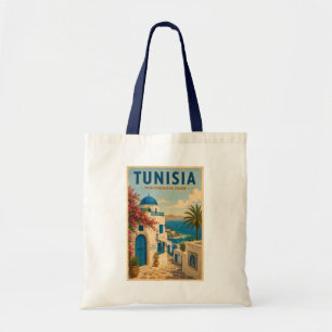 Tunesien Landschaftsillustration Reise Kunst Vinta Tragetasche