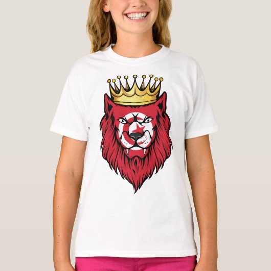 Tunesien Lion King Flag T-Shirt (Vorderseite)
