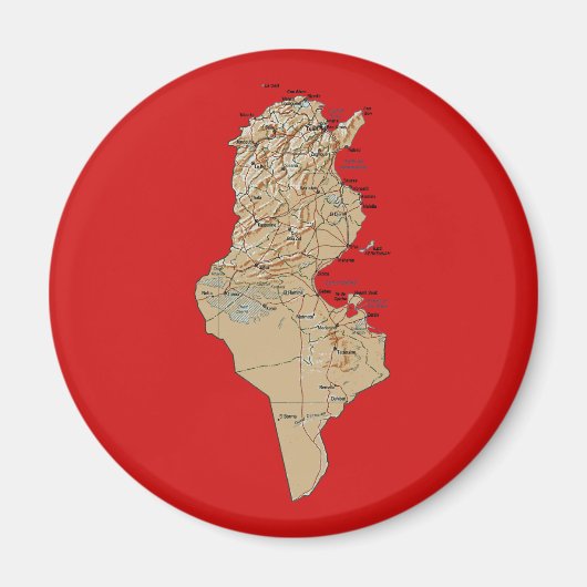 Tunesien Map Magnet (Vorne)