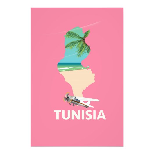 Tunesien Map Reiseplakat Fotodruck (Vorne)