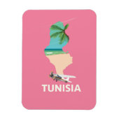 Tunesien Map Reiseplakat Magnet (Vertikal)