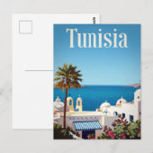 Tunesien Mittelmeerküste Retro Postkarte (Vorne/Hinten)