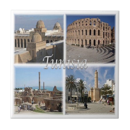 TUNESIEN, Mosaik, Afrika, Fliese (Vorderseite)