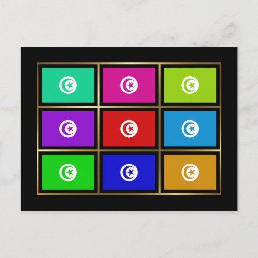 Tunesien Multihue Flags Postkarte (Vorderseite)