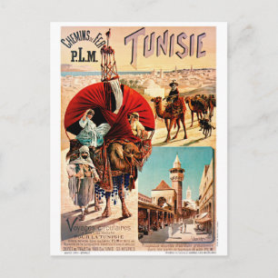 Tunesien PLM Tunesien Vintage Reiseposter Restauri Postkarte