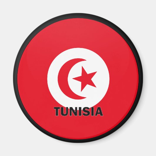 Tunesien Roundel-Qualitätsflagge Magnet (Vorne)