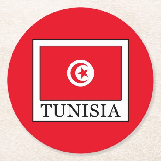 Tunesien Runder Pappuntersetzer (Vorderseite)