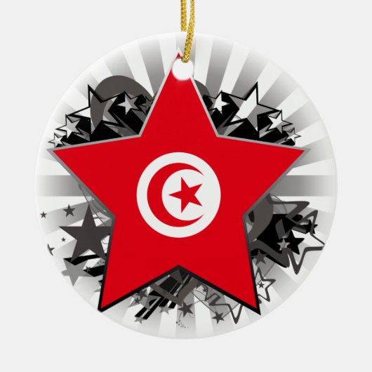 Tunesien-Stern Keramik Ornament (Vorne)