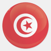 Tunesien-Symbol-Flagge Runder Aufkleber (Vorderseite)