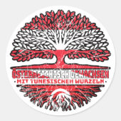 tunesien Tunesisch Österreichisch Österreich Baum Runder Aufkleber (Vorderseite)