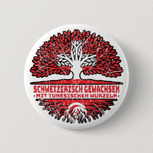 Tunesien Tunesisch Schweizer Schweiz Baum Wurzel Button (Vorderseite)
