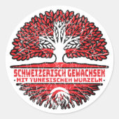 Tunesien Tunesisch Schweizer Schweiz Baum Wurzel Runder Aufkleber (Vorderseite)