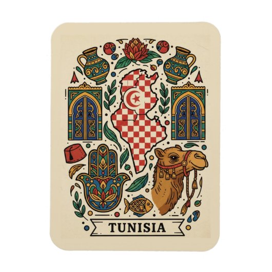 Tunesien Tunis Reise Magnet (Vertikal)