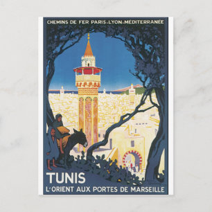 Tunesien Vintage-Reiseposter Postkarte