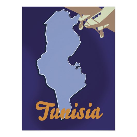 Tunesien Vintage Reiseprint Poster (Vorderseite)