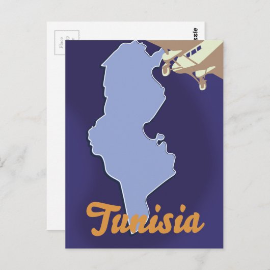 Tunesien Vintage Reiseprint Postkarte (Vorne/Hinten)