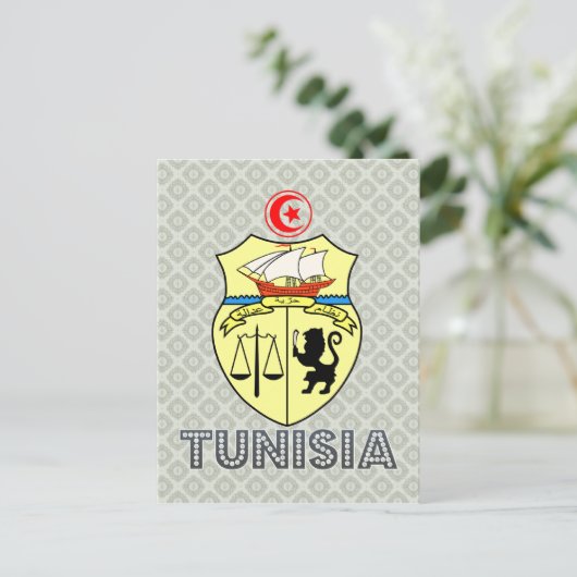 Tunesien-Wappen Postkarte (Stehend Vorderseite)
