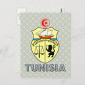 Tunesien-Wappen Postkarte (Vorne/Hinten)