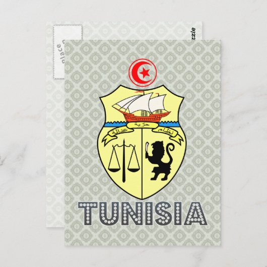 Tunesien-Wappen Postkarte (Vorne/Hinten)