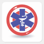 Tunesiens Medizinisches Symbol Quadratischer Aufkleber (Vorderseite)