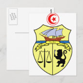 Tunesiens Wappen Postkarte (Vorne/Hinten)