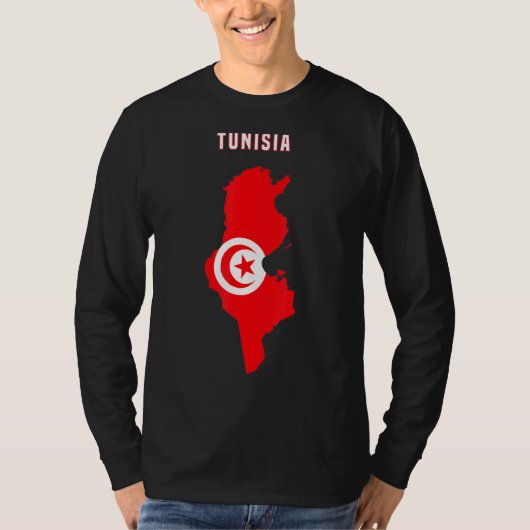 Tunesier Flag Inside Map Of Tuna Tee (Vorderseite)