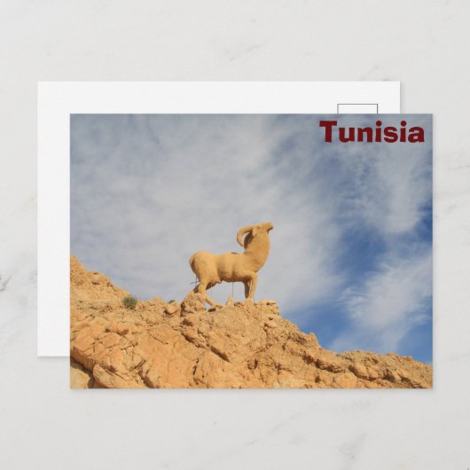 Tunesier Ziegenstatue Postkarte (Vorne/Hinten)