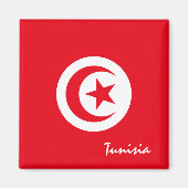 Tunesische Flagge / Afrika Urlaubs- und Sportfans Magnet (Vorne)