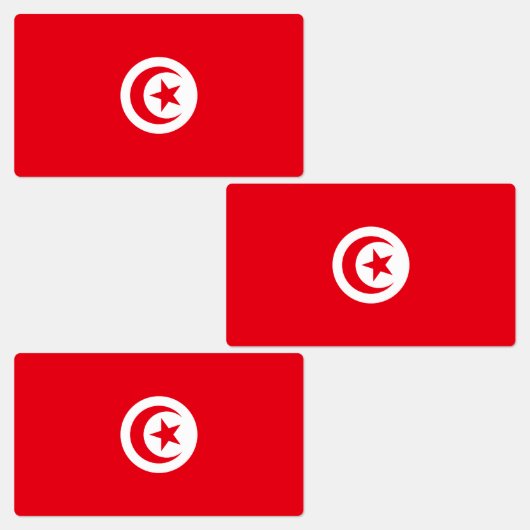 Tunesische Flagge Etiketten (Gruppe)