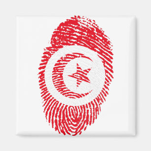Tunesische Flagge Fingerabdruck Land Prix Magnet