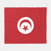Tunesische Flagge Fleecedecke (Vorderseite (Horizontal))