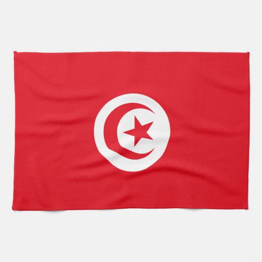 Tunesische Flagge Geschirrtuch (Horizontal)