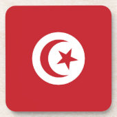 Tunesische Flagge Getränkeuntersetzer (Vorderseite)