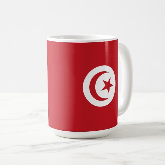 Tunesische Flagge Kaffeetasse (VorderseiteRechts)