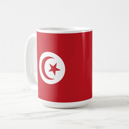 Tunesische Flagge Kaffeetasse (Vorderseite Links)