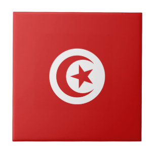Tunesische Flagge Keramikfliese