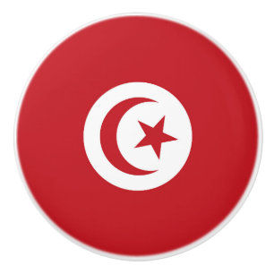 Tunesische Flagge Keramikknauf