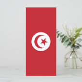 Tunesische Flagge Menükarte (Stehend Vorderseite)