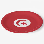 Tunesische Flagge Pappteller (Schrägansicht)