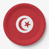 Tunesische Flagge Pappteller (Vorderseite)