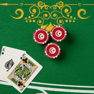 Tunesische Flagge Pokerchips
