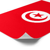 Tunesische Flagge Poster (Ecke)