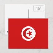 Tunesische Flagge Postkarte (Vorne/Hinten)