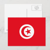 Tunesische Flagge Postkarte (Vorne/Hinten)
