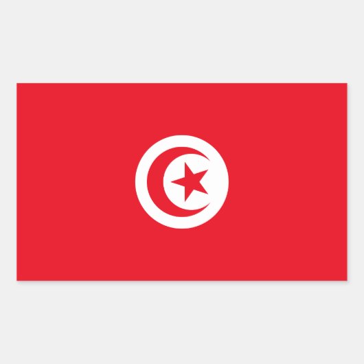 Tunesische Flagge Rechteckiger Aufkleber (Vorderseite)
